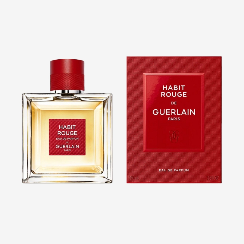 Habit Rouge Eau de Parfum by Guerlain.