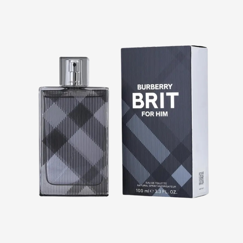 Burberry Brit For Men perfume bottle with classic checkered design and masculine style